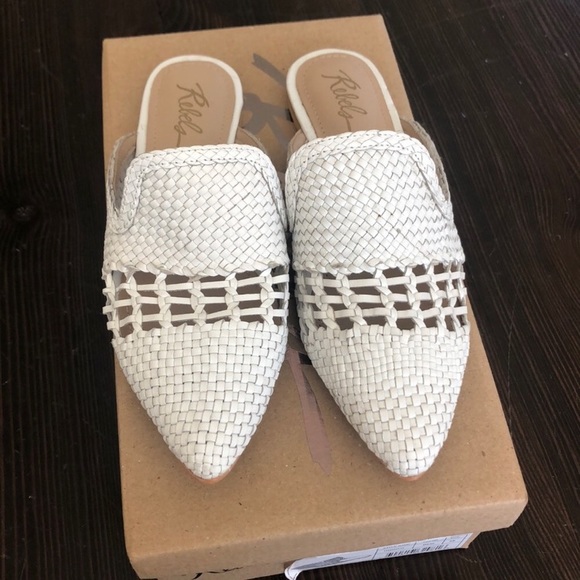 White leather woven mules - Picture 1 of 5